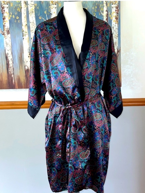 Sedu Other - Sedu Paisley Kimono Robe - Black Multicolor